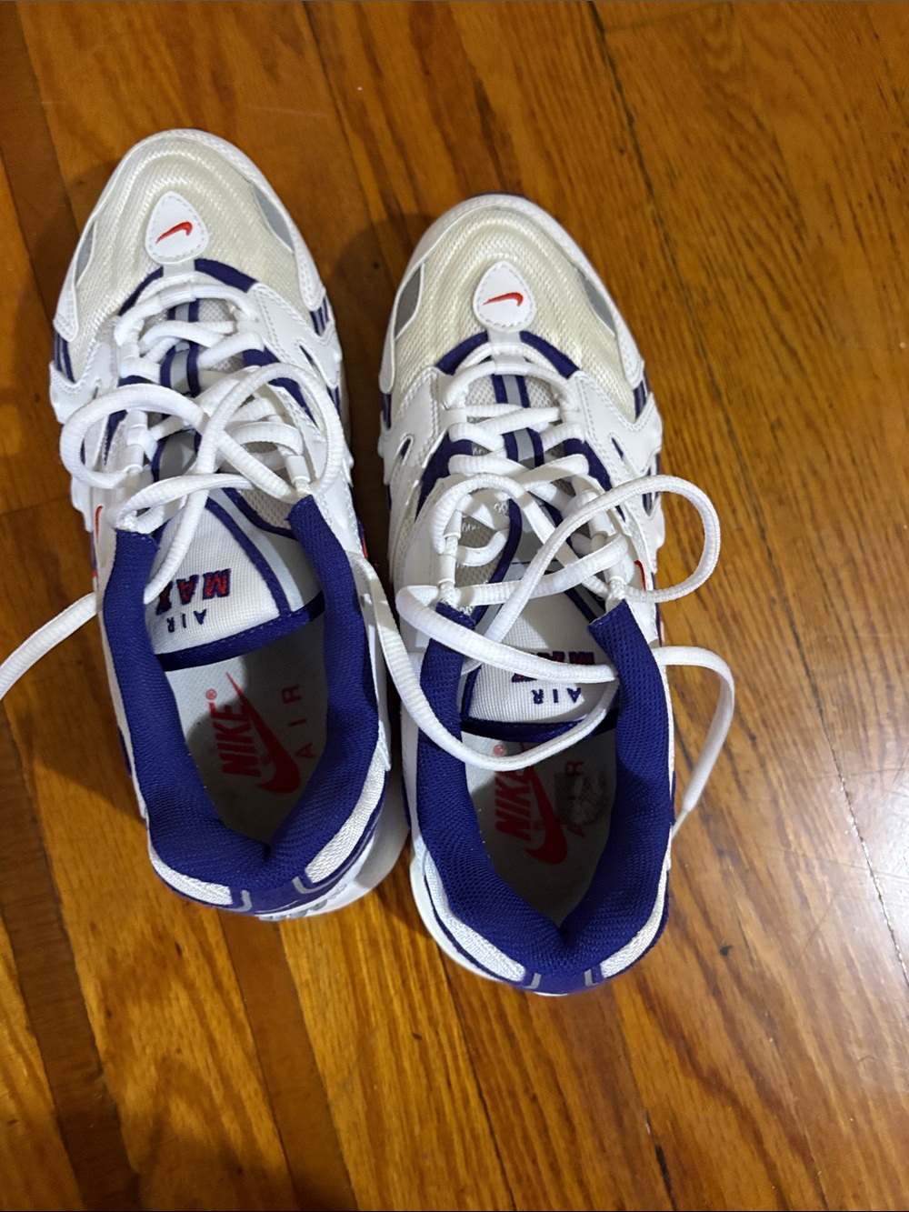 Nike White and Purple Women's Air Sneakers